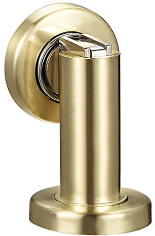 sourcing map Zinc Alloy Door Magnetic Catch Holder Stopper Doorstop Brushed Screw Floor Mount Bright Gold