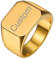 Custom4U Herren-Siegelring, personalisierbar, Monogramm-Gravur, Quadrat/Kreis/Kreuz/Pfeil aus Edelstahl/Gold/Schwarz, Größe 54-66.5 Personalisierbar Männer Jungen ,