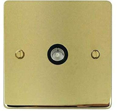 SCHNEIDER ELECTRIC Single TV/FM Outlet Socket Polished Brass Direct Connection GGBGU7510BPBRP GU7510BPB