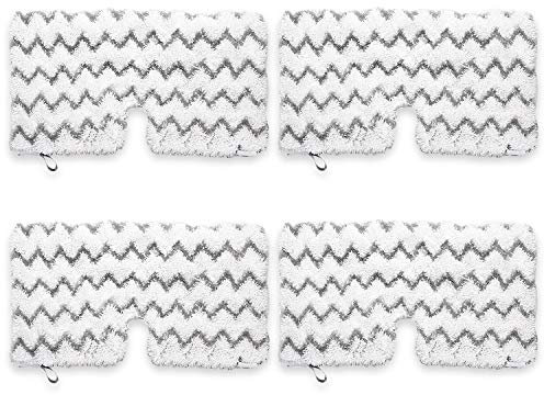 4 Pack Replacement Steam Mop Pads with Scrub Strips for Shark Steam Pocket Mop S3500 Series S3501 S3550 S3601 S3601D S3801 S3801CO S3901 SE450 S2902, 4 PCS Washable Microfiber Cleaning Steamer Pads