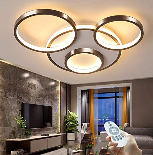 Deckenleuchte LED Modern Groß Wohnzimmerlampe Dimmbar Fernbedienung Deckenlampe Ring Design Decke Schlafzimmerlampe Deckenlicht Acryl Lampenschirm Esszimmer Küche Leuchte Büro Pendelleuchte,4 heads