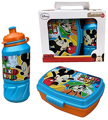 Set Mickey Mouse Disney Topolino Borraccia Sport + PORTAMERENDA in Confezione - ST50173