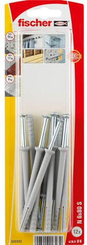Fischer - Chevilles - Cheville à frapper N-F 6x80 - Blister de 12