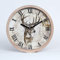 Tulup Holzuhr Wanduhr ⌀ 20cm Uhr Holz Stille Uhren Modern Runde Dekoration Schwarze Uhrzeiger - Hirsch