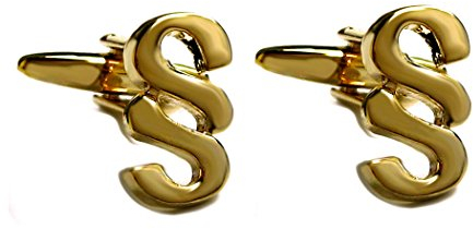 Paragraphen Manschettenknöpfe Juristen Symbol Zeichen für Jura goldfarben glänzend + Geschenkbox