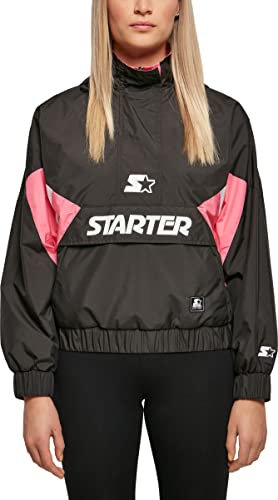 STARTER BLACK LABEL Damen Ladies Starter Colorblock Halfzip Windbreaker Black/pinkgrapefruit, L