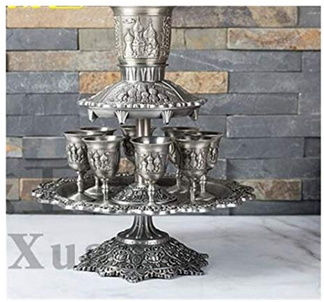 12 Teile/Satz Schnaps Weinspender Legierung Metall Whisky Set Bronze Farbe Weinset for Heimdekoration Weinkaraffe Weingeschenke und Zubehör (Color : Bronze Color) (Tin Color)