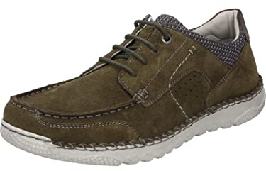Josef Seibel Herren Bequemschuhe Wilson 10,Weite H (Weit),Wechselfußbett,Halbschuhe,schnürschuhe,schnürer,Low-tie,Grün (Oliv-Kombi),46 EU