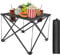 KOCASO Portable Folding Camping Table with Cup Holders,Small Compact Beach Camp Table with Carrying Bags, Lightweight Travel Desk for Sand, Outdoor, Picnic, Camp, Hiking,Travel