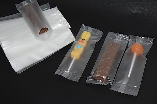 Chocolate Bar Wrappers, 2x6 200pcs Heat Seal Bags Granola Bar Packaging for Candy, Cereal Energy, Protein and Lollipop, Sealable Cellophane Bag, Translucent