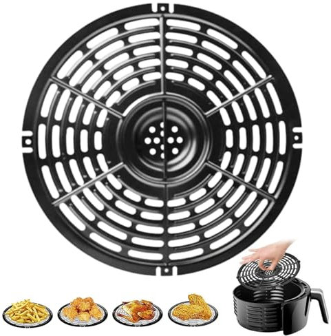 Luftfritteusen-Ersatzteil, Luftfritteuse-Gestell, 7,87 Zoll, runde Luftfritteusen-Grillpfanne, antihaftbeschichtet, spülmaschinenfest, Crisper-Platte, Ersatz für 2qt Air Frier-Zubehör