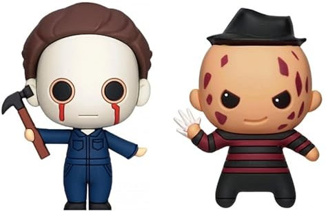 Monogram Freddy Krueger & Michael Myers - 2 Piece Halloween 3D Foam Magnet Set – Horror Movie Magnet Bundle- Magnet for Refrigerators and School Lockers