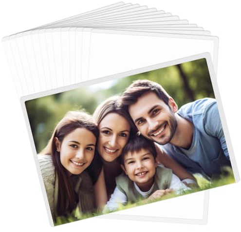 ANNTIM Lot de 14 Cadre Photo Magnetique, Cadre Photo Aimanté, Pochettes Magnétiques pour Photos, Porte Photo Magnetique pour Réfrigérateurs et Surfaces en Métal