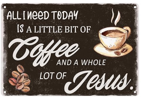 Sanwarm Metal Sign Coffee Cup Cafe Vintage Tin Sign For Living Room Cafe Bar Club Office Home Wall Decor 12 X 8 Inch