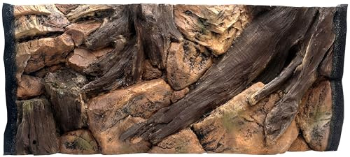 WYSKONT Aquarium Rückwand 3D Kos - Aquarium Hintergrund - Aquarium Zubehoer - Hintergrund - Aquarium Deko - 77x36 cm für Aquarium 80x40 cm - braune Farbe - Aquarium Groß