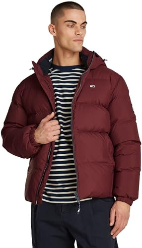 Tommy Jeans Herren Pufferjacke Essential Down Jacket Warm, Rot (Deep Rouge), L