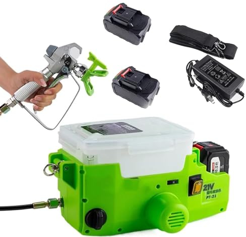 Mochila Airless Paint Sprayer, Pulverizador de pintura sin aire portátil con batería de litio de 2 x 5000Mah con manguera de 1.5M 6 velocidades de engranajes ajustables, para el interior del hogar