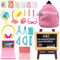 GreenYeah Miniatur Puppe Schule Set, 25PCS Miniaturpuppe Schulbedarf, Mini Schule Zubehör, Wichtelzubehör Miniaturpuppe Schulbedarf, Mini Rucksack Tafel Minibücher Lineale Bleistift Briefpapier Set