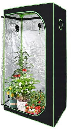 Vigevee Tienda de cultivo 100 x 100 x 200 cm para plantas, resistente a la luz y al agua, tienda de cultivo en interiores, armario de cultivo en casa, tienda de cultivo en negro y verde