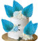 6 Stück Papier Palmen Fächer Kuchen Deko Palme Fan Tortendeko Handwerk DIY Fan Cupcake Toppers Palme Speer Blätter Cake Toppers für Baby Dusche Hochzeit Geburtstag Party Kuchen Dekoration Knall Blau