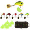 6 Stück Jig Spinner, Angelköder Set mit 1 Box und 6 Fischhakenschutz, 10g Spinnerbait Wobble Oberfläche Köder Künstlicher Köder für Barsch, Forelle, Hecht, Zander, Wels, Döbel