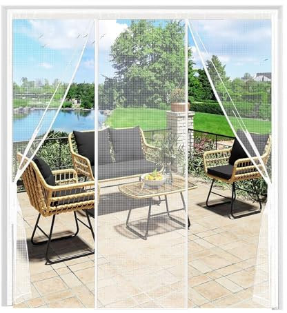 Zanzariera Porta Finestra 290x210cm Bianco Zanzariera Porta Camper, Zanzariera Scorrevole Finestra Facile installazione per il soggiorno e il balcone