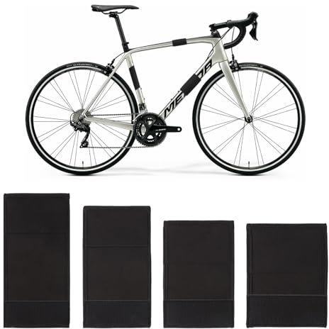 S/M/L/XL Fahrrad Rahmenschutz Set, 4 Stück Fahrrad Rahmenschutz Neopren Klett, Carbon Rahmen Schutz Fahrradträger Zubehör, Fahrrad Transportschutz Zubehör, Neopren Schutzhülle Rahmen für MTB Rennrad