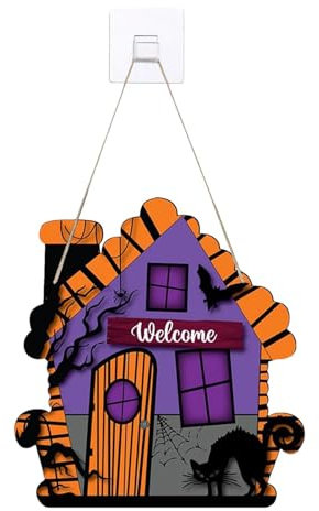 Cartello di benvenuto di Halloween, cartello di benvenuto per Halloween, per la porta di casa