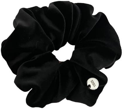 WOLMIK Haargummi Schwarz Haar Dickes Scrunchies Haarband Elastisch Damen Weich Skrunschis Groß Samt Haargummis Schwarze Headband, Stylische Frauen Elastisches Hair Stirnband für Afro Lockiges