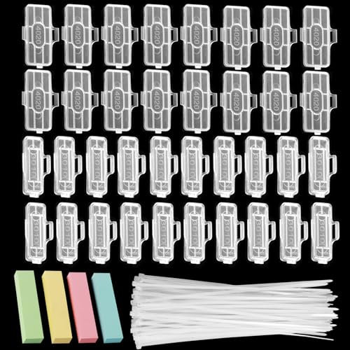 Nadinsta 60 Pieces Transparent Cable Labels, Two Specifications-3010-4020 Cable Tags with Reusable Zip Ties, Replacement Electrical Cable Labels for Cable Management and Cable Tag Identification