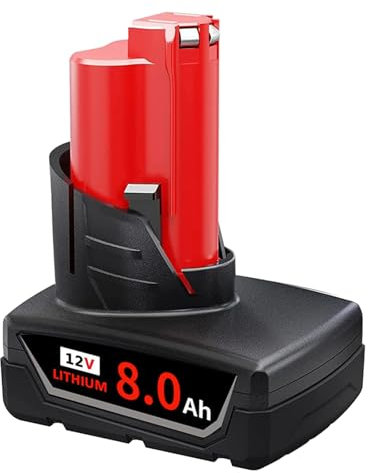 1Pack 12V 8.0Ah/8000mAh Replacement for Milwaukee Battery M12 48-11-2410 48-11-2420 48-11-2411 48-11-2401 48-11-2402 for Milwaukee 12V Battery Cordlees Power Tools (8000mAh-1pack)