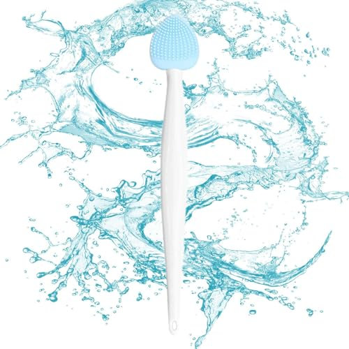 Nose Brush Silicone & Face Scrubber,Silicone Lip Brush,Heart Shape Nose Cleansing,Handheld Double-Sided Soft Scrub, Blackhead Removal and Pore Cleansing,for Maintenance & Makeup
