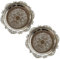 Bandeja de Velas 2 Piezas de 3.9 Pulgadas en diámetro Metal Plato de Vela con Grabado en la Mesa de café Redondo Decorativo Bandeja de Plata para la Mesa de Bodas de Navidad decoración de la de