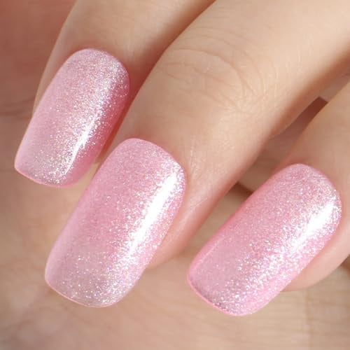 TUTUYU Meerjungfrau Glitzer Pink Gel-Nagellack, 12ml Rosa Glitzer-Schimmer Gel Nagellack für Maniküre, Pediküre, Salons und Nagelkunst-Einsteiger, Geschenke für Frauen und Mädchen - G77