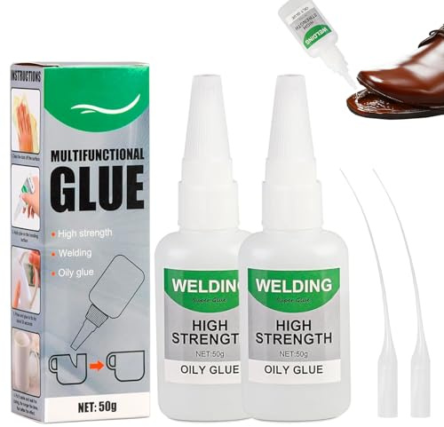 2 Pièces Colle Instantanée Extra Forte, 50g Universelle Puissante, Multi Purpose Glue pour Plastique, Caoutchouc, Métal, Bois, Céramique, Cuir