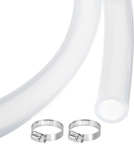 QUARKZMAN 3 3ft Klare Silikon Gummischlauch 25 4mm x 31 8mm Plastikschlauch Flexibler Luftschlauch Siphon 1 Zoll Innendurchmesser 1 1 4 Zoll Außendurchmesser Mit 2 Klemmen