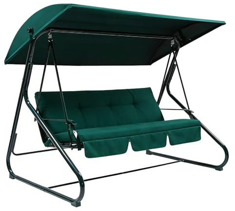 Hollywoodschaukel Dachbezug 190x120cm - Dach für hollywoodschaukel 3 Sitzer - Wetterbeständig Sonnendach für Gartenschaukel Garten-Schaukel Dachplane Ersatzdach für Hängebank Schaukel (Grün)