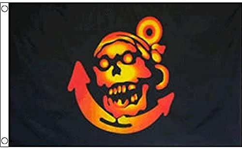 AZ FLAG Flagge Pirat Anker 150x90cm - Piraten Totenkopf Fahne 90 x 150 cm - flaggen Top Qualität