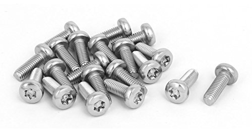 Sourcingmap M5x14mm 304 Stainless Steel Button Head Torx Screws Bolts Silver Tone 20pcs