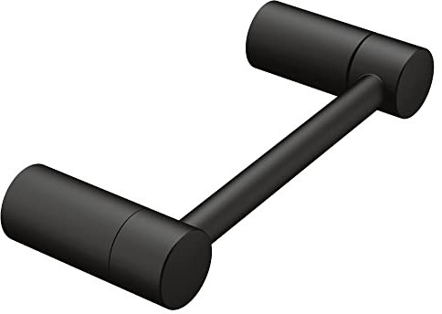Moen Matt Black Alignment Swivel Modern Toilet Roll Holder Double Posts Wall Mounted Toilet Roll Holder for Bathroom YB0408BL