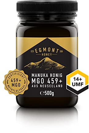 Egmont Honey Manuka Honig 459+ MGO 14+ UMF 500g | Zertifizierter MGO- und UMF-Inhalt | Roher Honig 100% Natürlich | Hergestellt in Neuseeland