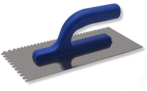 DEWEPRO Zahnkelle 6x6 mm LIGHT - Edelstahlblatt 270x130mm - Säurebeständig und Rostfrei - Leichter Kunststoffgriff