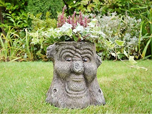 Daisy Bumbles - Fioriera a Forma di Tronco d'albero, Divertente, per Giardino, Patio, Interni, Veranda, Altezza: 25 cm, Larghezza: 26 cm, profondità: 24 cm