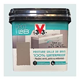 V33 Déco LAB Peinture Salle de bain 100% Waterproof Galet 0,75 L