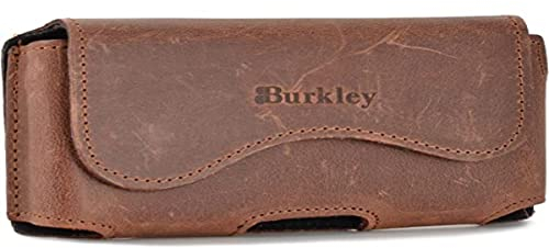 Burkley Gürteltasche für iPhone 11 Pro Max Handyhülle Holster Schutzhülle geeignet für Apple iPhone 11 Pro Max (6.5 Zoll) Hülle mit Gürtel-Schlaufe (Horizontal/Antik Braun)