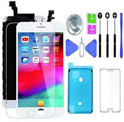 SNIDII Compatible with iPhone 8 Plus Screen Replacement White, LCD Display Digitizer Touch Screen with Repair Tool kit and Screen Protector, Waterproof Frame Compatible with A1864, A1897, A1898
