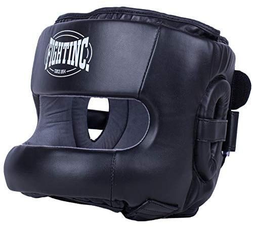 Fightinc. Kopfschutz Nose Protection - für Sparring ohne Verletzungen Boxen Kickboxen Muay Thai MMA Kampfsport UVM. schwarz S/M