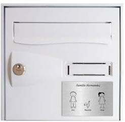 DECOHO - Plaque de Maison personnalisée Family - Plaque boîte aux Lettres Plastique Argent - 3 Membres, 12x8 cm, adhésif 3M, Gravure Lase - Argent