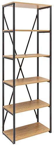 Riess Ambiente Industrial Bücherregal Studio 180cm Eichenoptik mit Metallgestell Standregal Regal