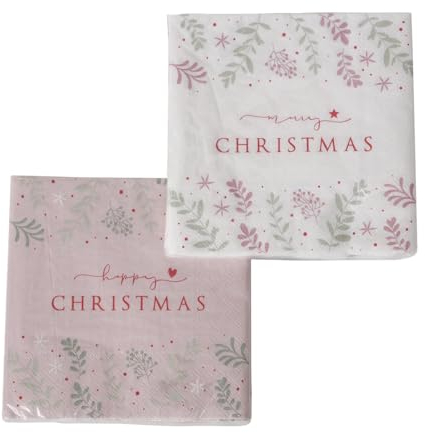 2 x 20 Servietten Weihnachten Weihnachtsservietten 'Merry Christmas' - 33 x 33 cm
